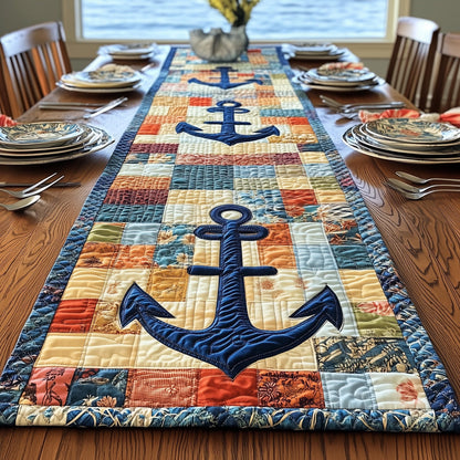 Nautical Anchor Quilted Table Runner GFTOTP4476