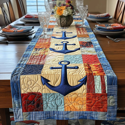 Nautical Anchor Quilted Table Runner GFTOTP4477