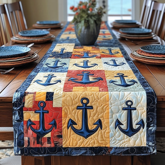 Nautical Anchor Quilted Table Runner GFTOTP4479