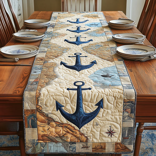 Nautical Anchor Quilted Table Runner GFTOTP4480