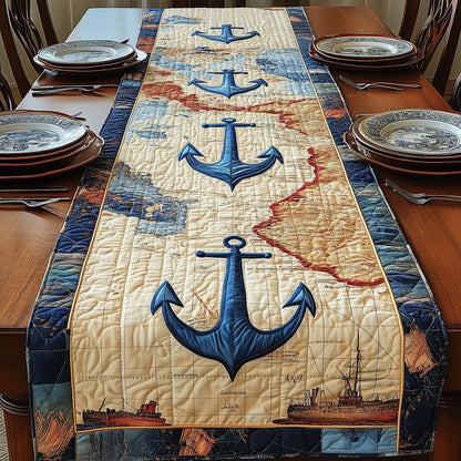 Nautical Anchor Quilted Table Runner GFTOTP4481