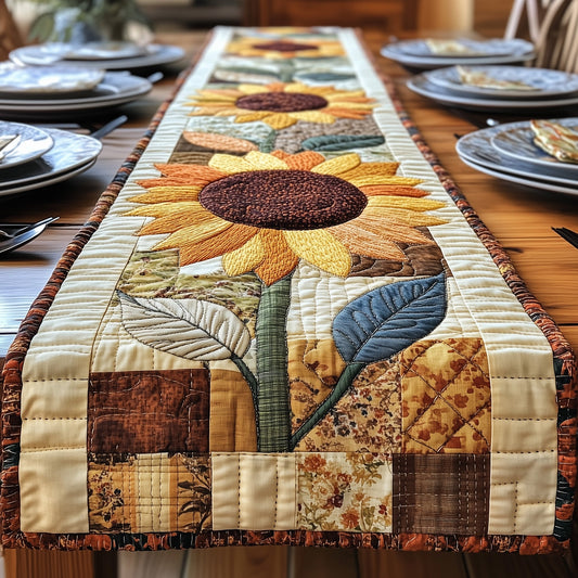 Rustic Sunflower Charm Quilted Table Runner GFTOTP4506