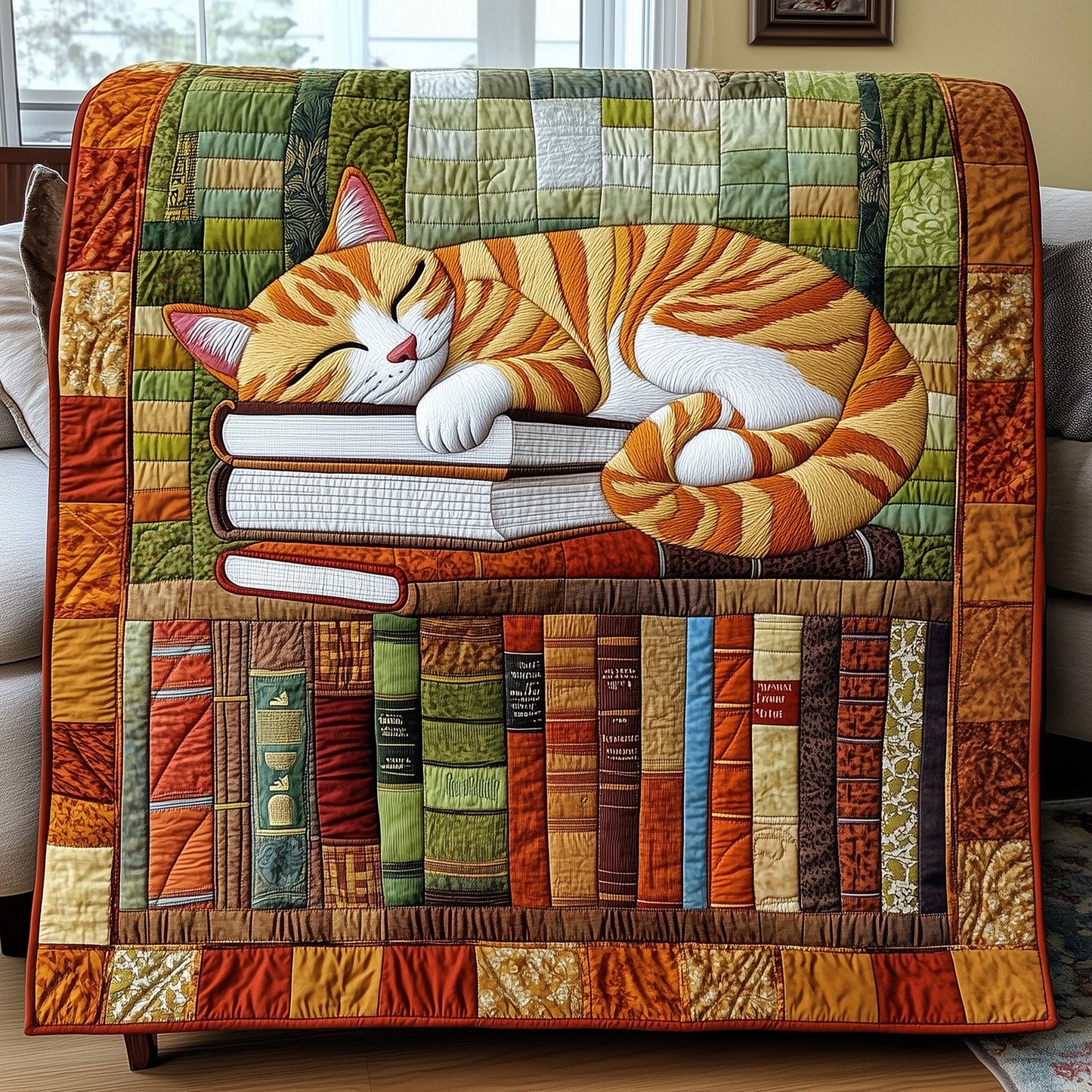 Literary Whiskers Quilted Blanket GFTOTP4555