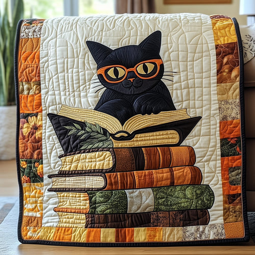 Literary Whiskers Quilted Blanket GFTOTP4559