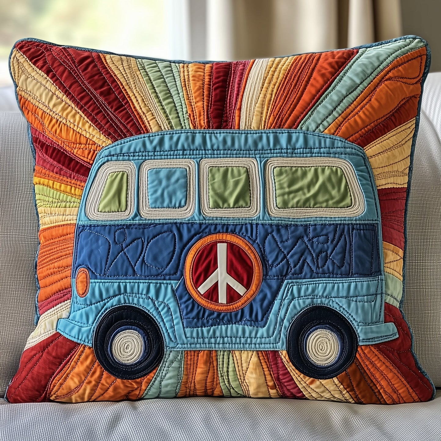 Peace Sign Quilted Pillow Case GFTOTP4583