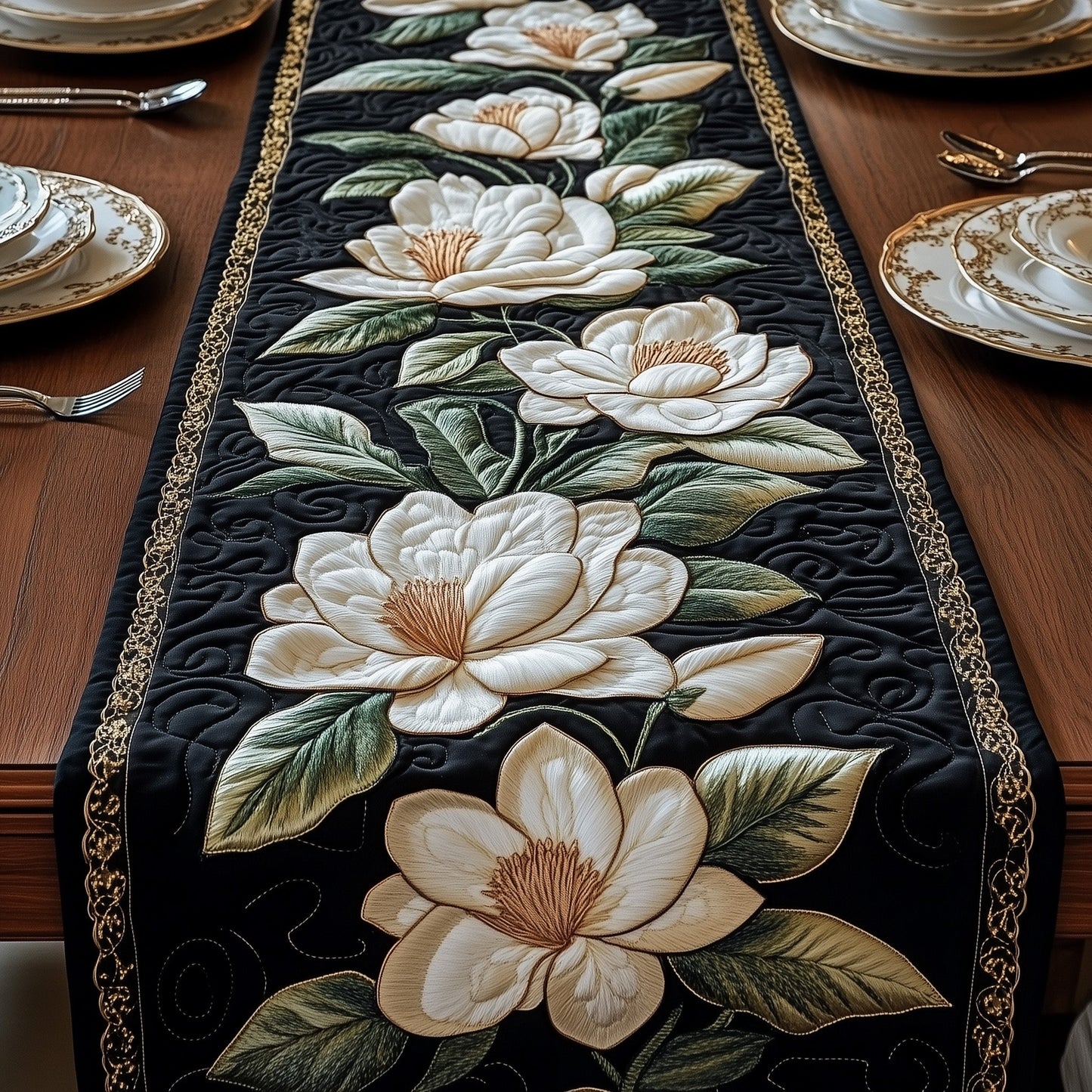 Elegant Magnolia Quilted Table Runner GFTOTP4841