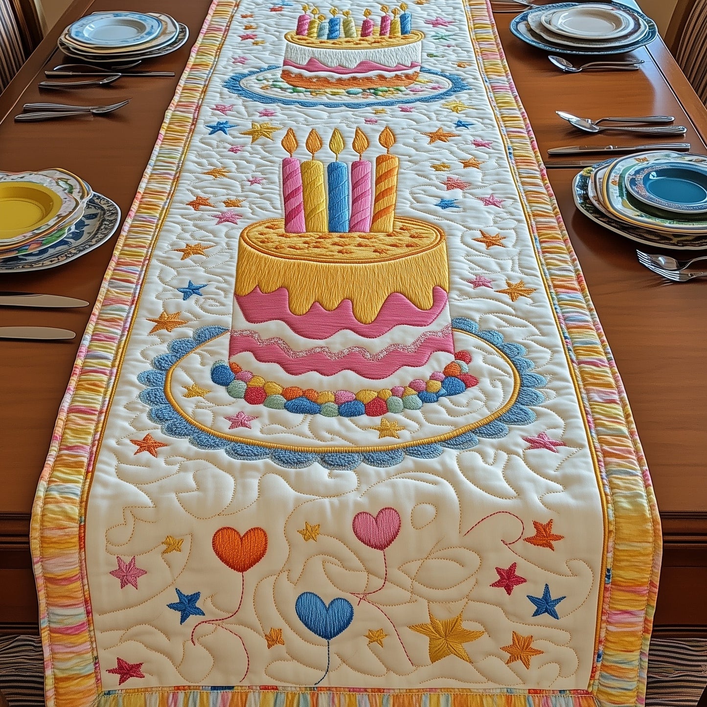 Sweet Birthday Bliss Quilted Table Runner GFTOTP4990