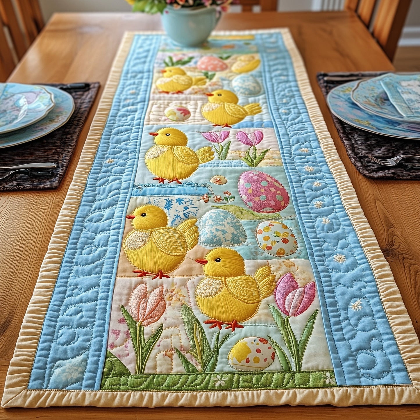 Egg Hunt Chick Quilted Table Runner GFTOTP4998