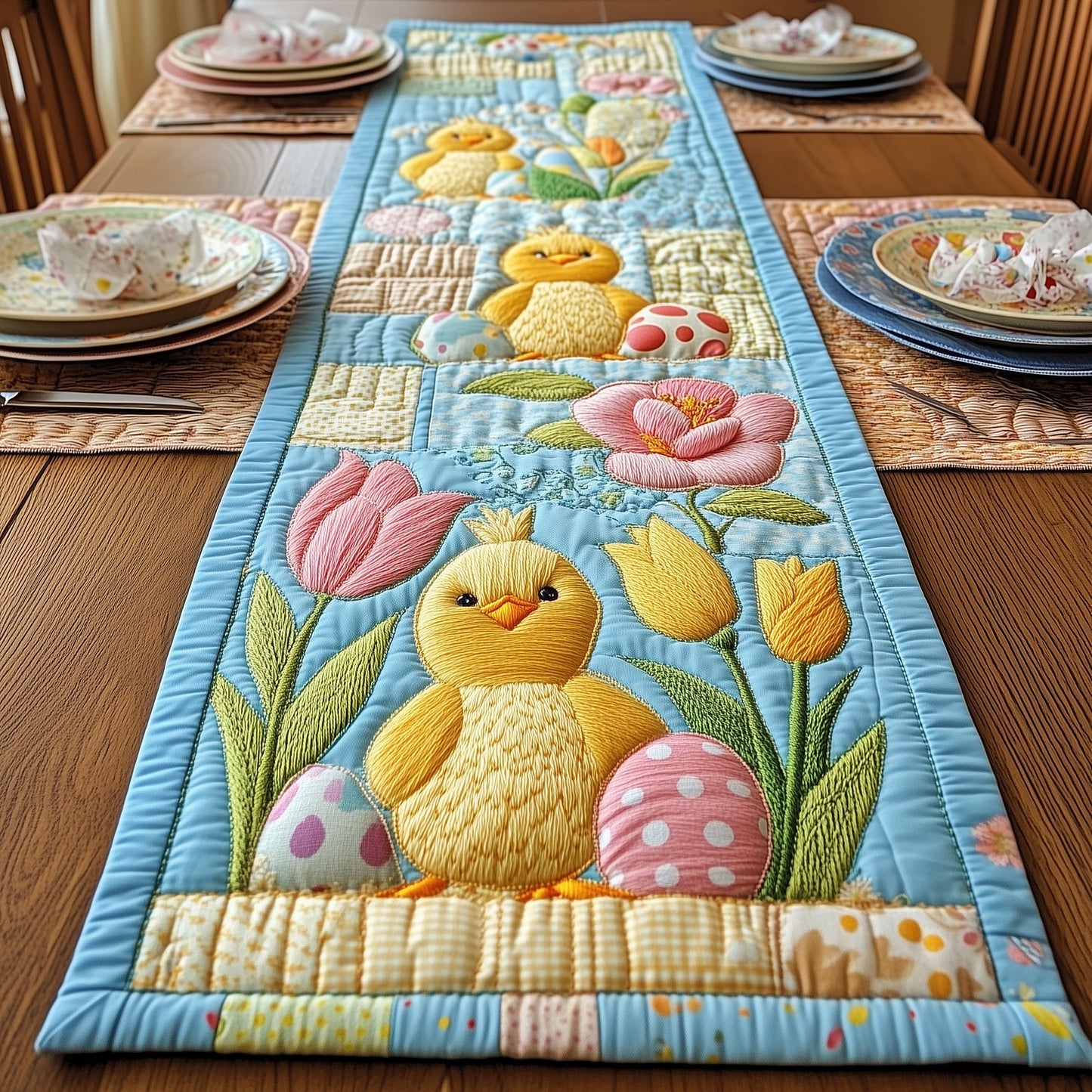 Egg Hunt Chick Quilted Table Runner GFTOTP4999