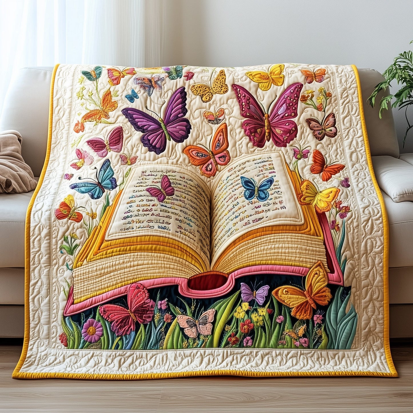 Butterfly Book Haven Quilted Blanket GFTOTP5055