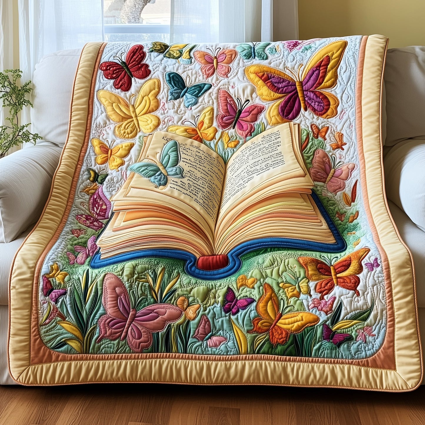 Butterfly Book Haven Quilted Blanket GFTOTP5057