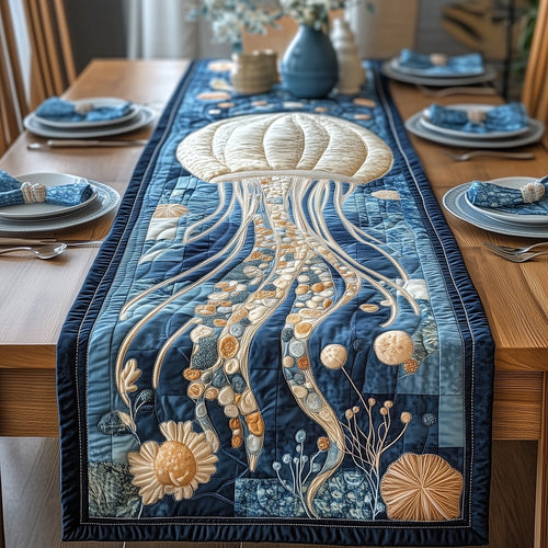 Ocean Glow Jellyfish Quilted Table Runner GFTOTP5070