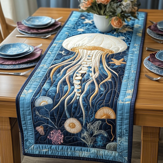 Ocean Glow Jellyfish Quilted Table Runner GFTOTP5071
