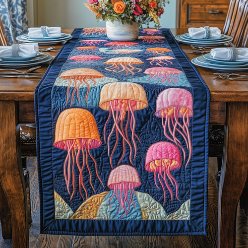 Ocean Glow Jellyfish Quilted Table Runner GFTOTP5072