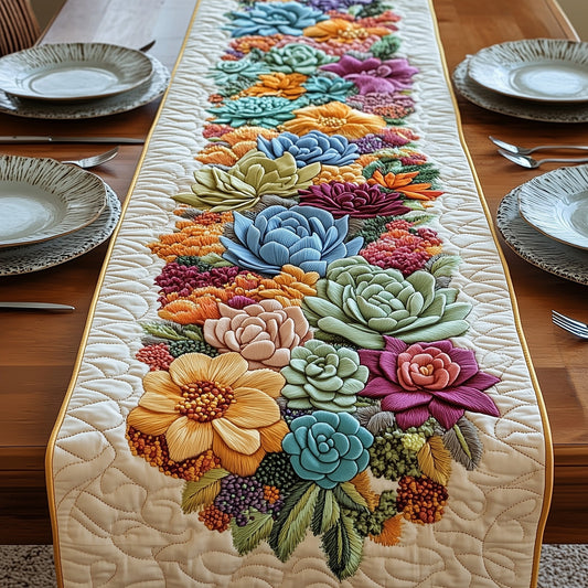 Succulent Garden Quilted Table Runner GFTOTP5080