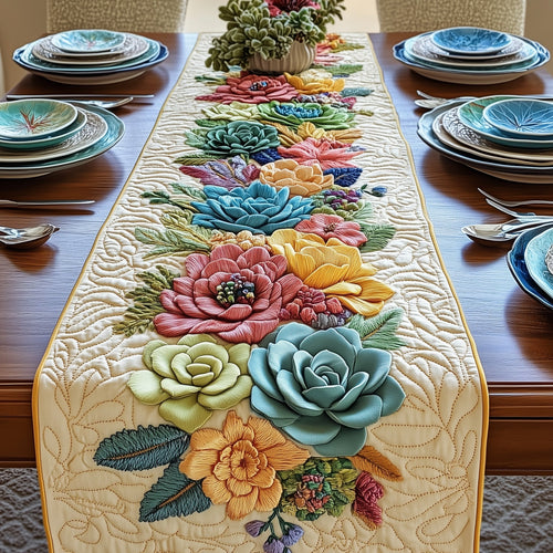 Succulent Garden Quilted Table Runner GFTOTP5081
