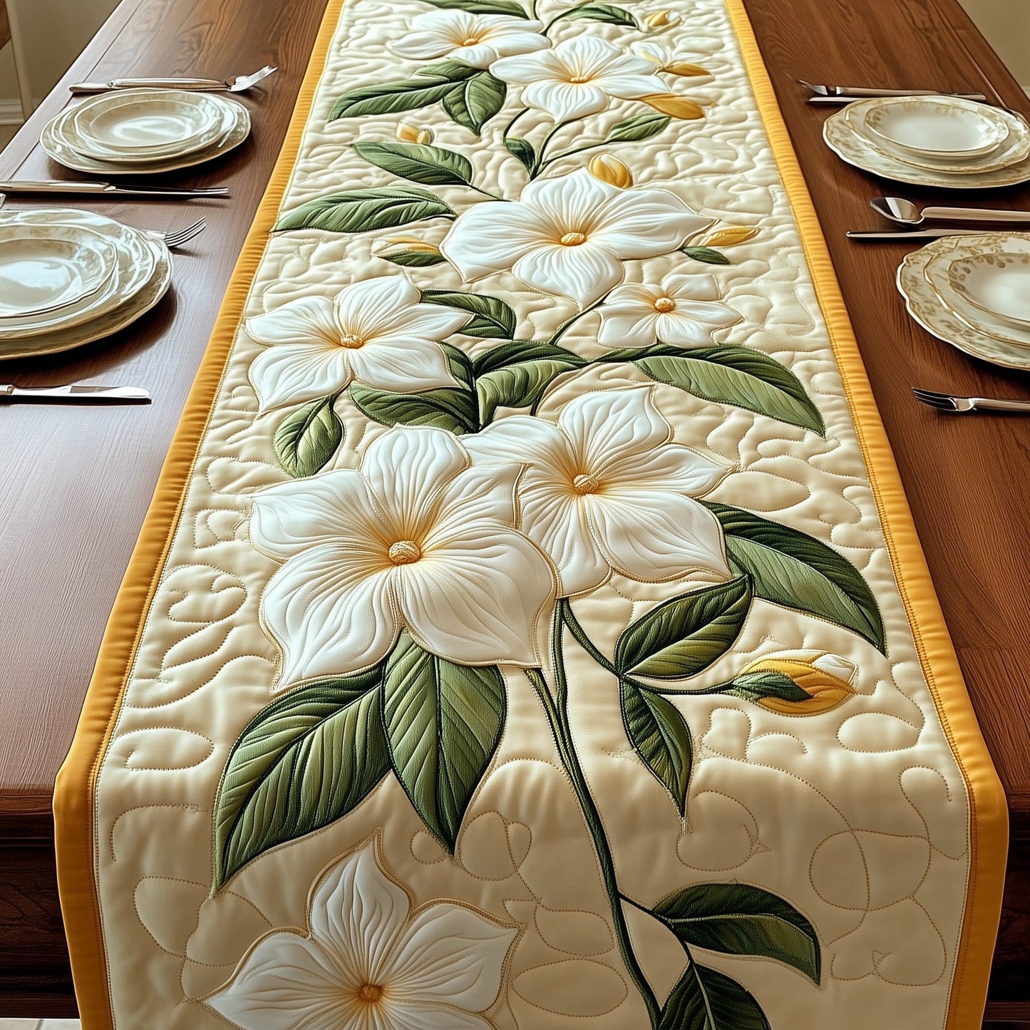 Elegant Jasmine Quilted Table Runner GFTOTP5151