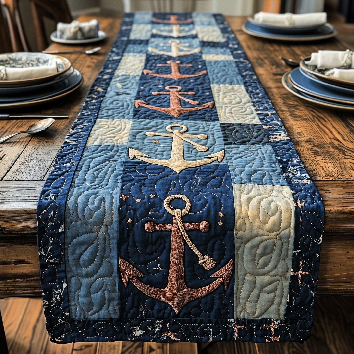 Vintage Maritime Quilted Table Runner GFTOTP5255