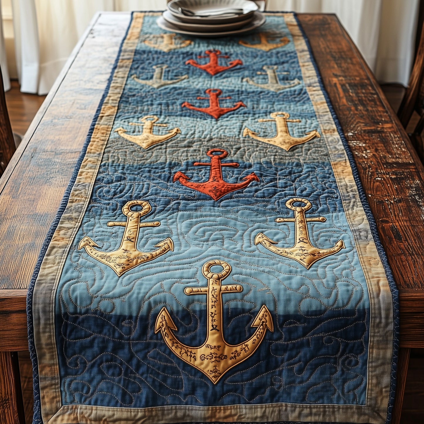 Vintage Maritime Quilted Table Runner GFTOTP5256