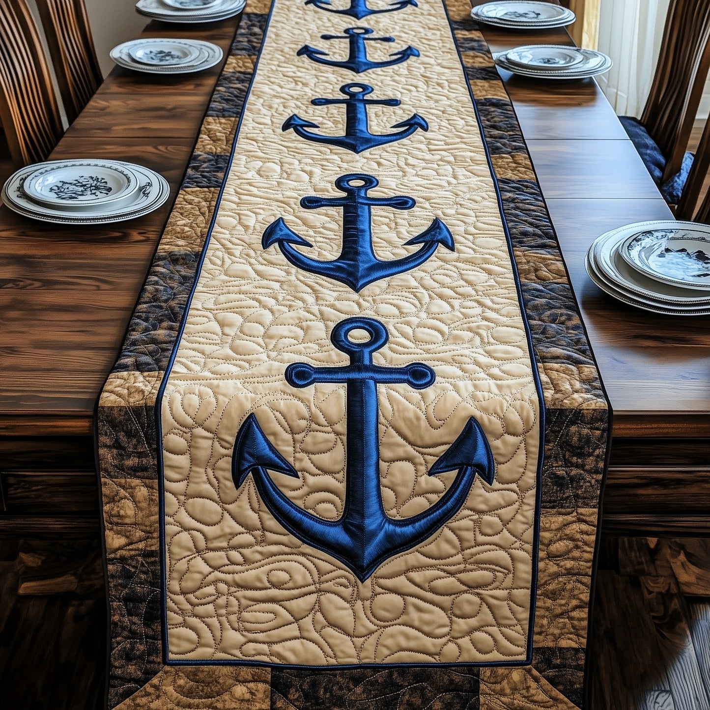 Vintage Maritime Quilted Table Runner GFTOTP5257