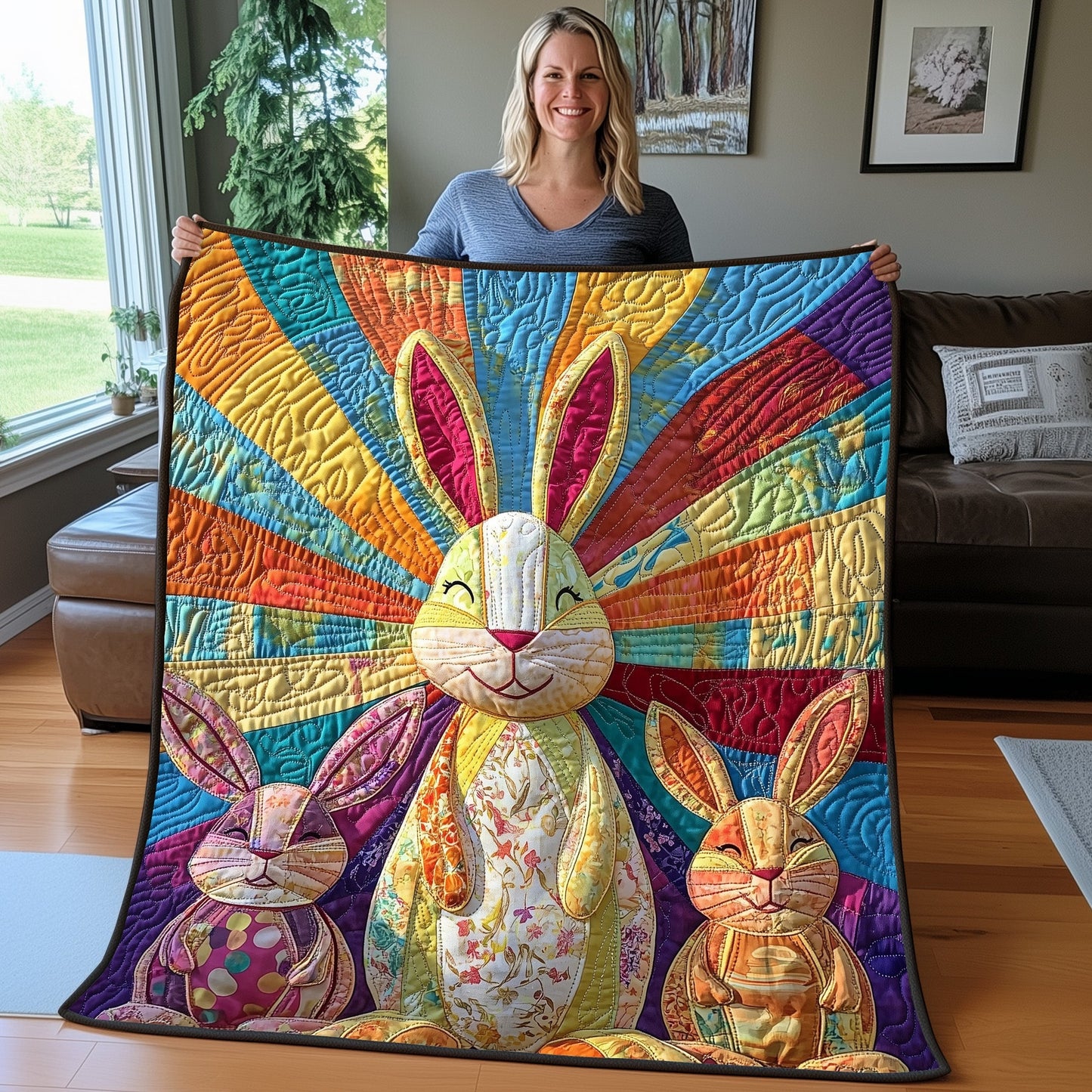 Goofy Rabbit Snuggle Quilted Blanket GFTOTP5342