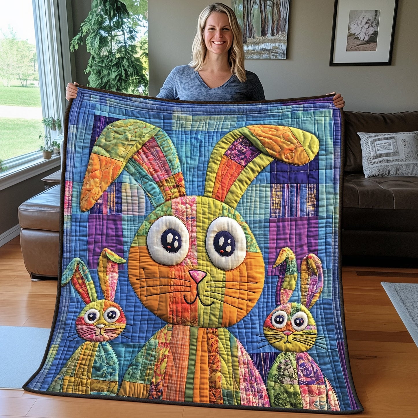 Goofy Rabbit Snuggle Quilted Blanket GFTOTP5343