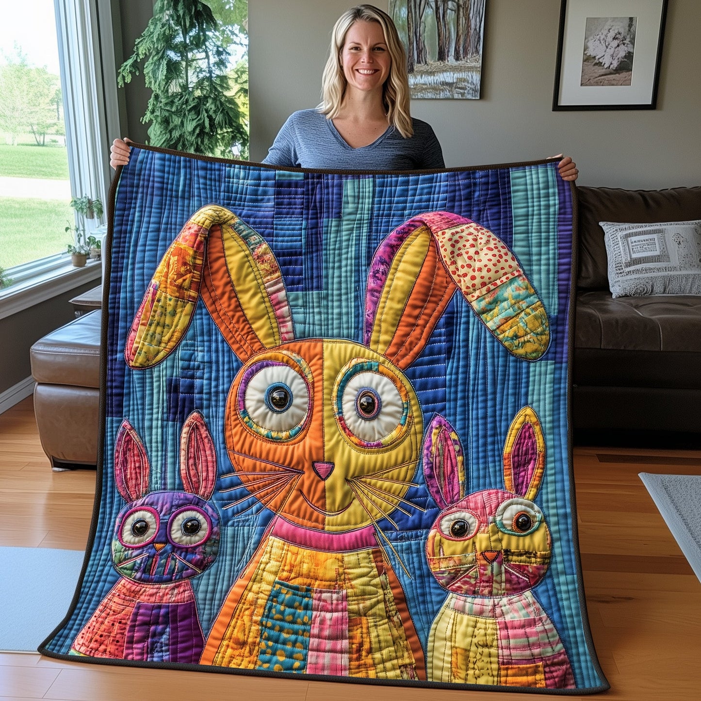 Goofy Rabbit Snuggle Quilted Blanket GFTOTP5344