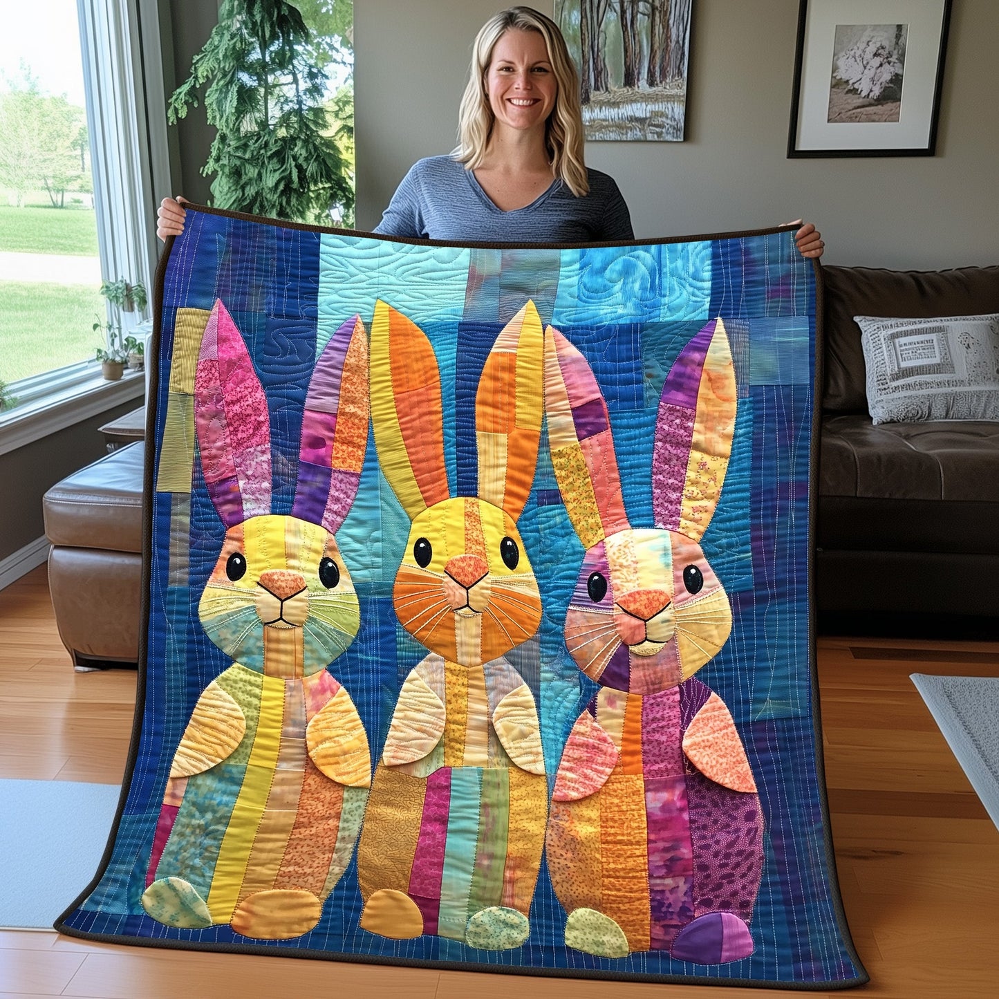 Goofy Rabbit Snuggle Quilted Blanket GFTOTP5345