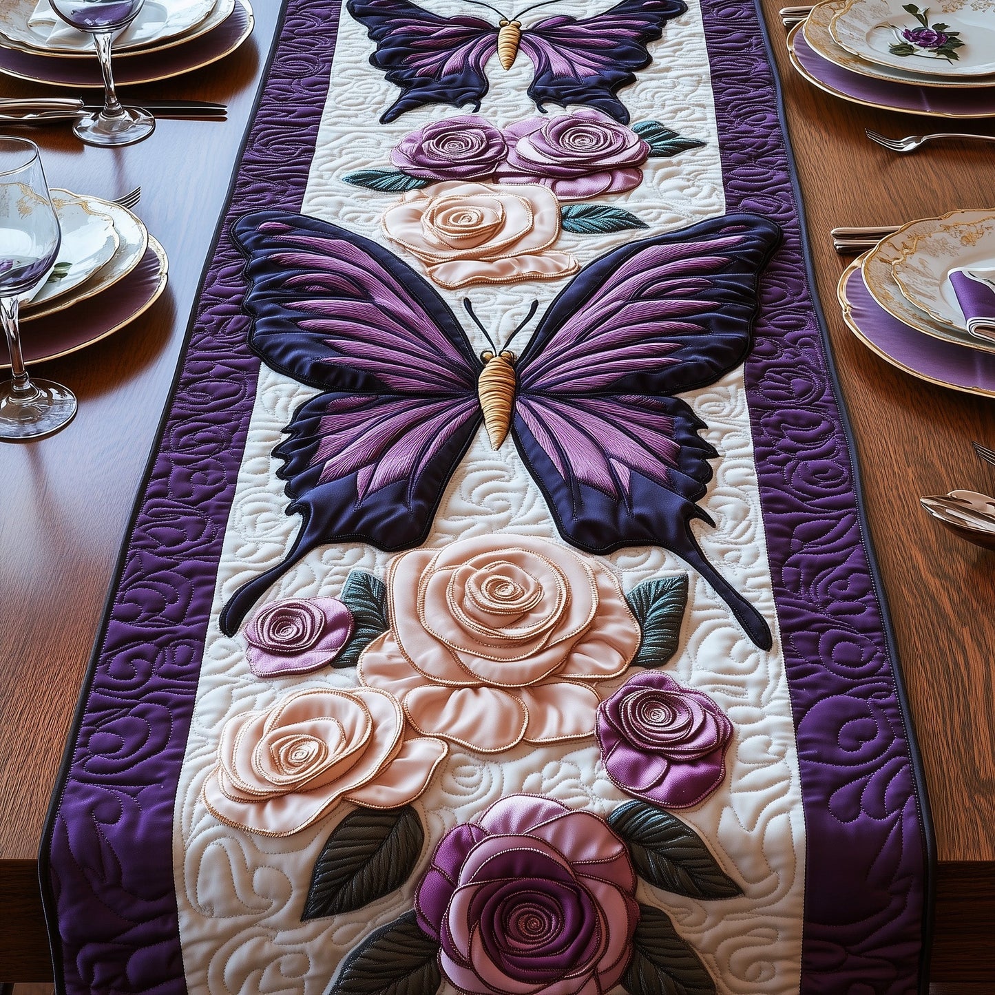 Butterfly Garden Quilted Table Runner GFTOTP5405