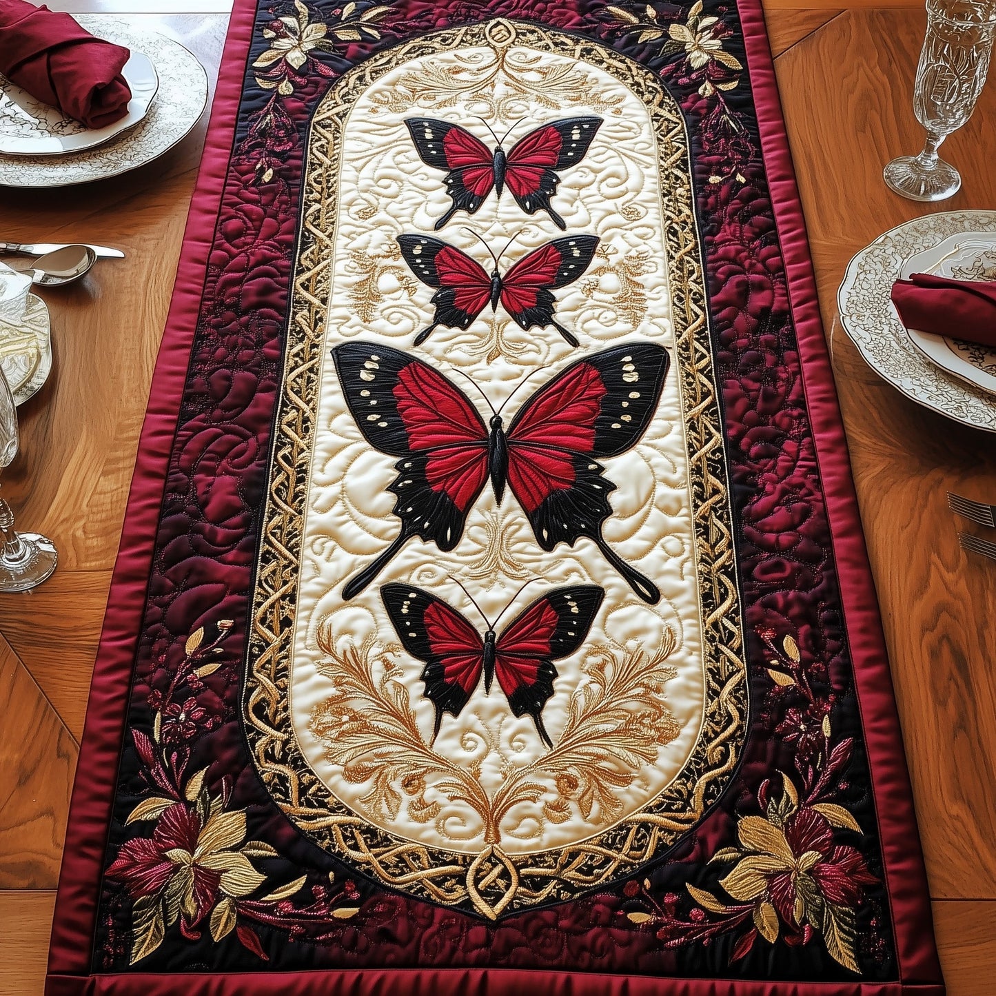 Mystic Butterfly Quilted Table Runner GFTOTP5408