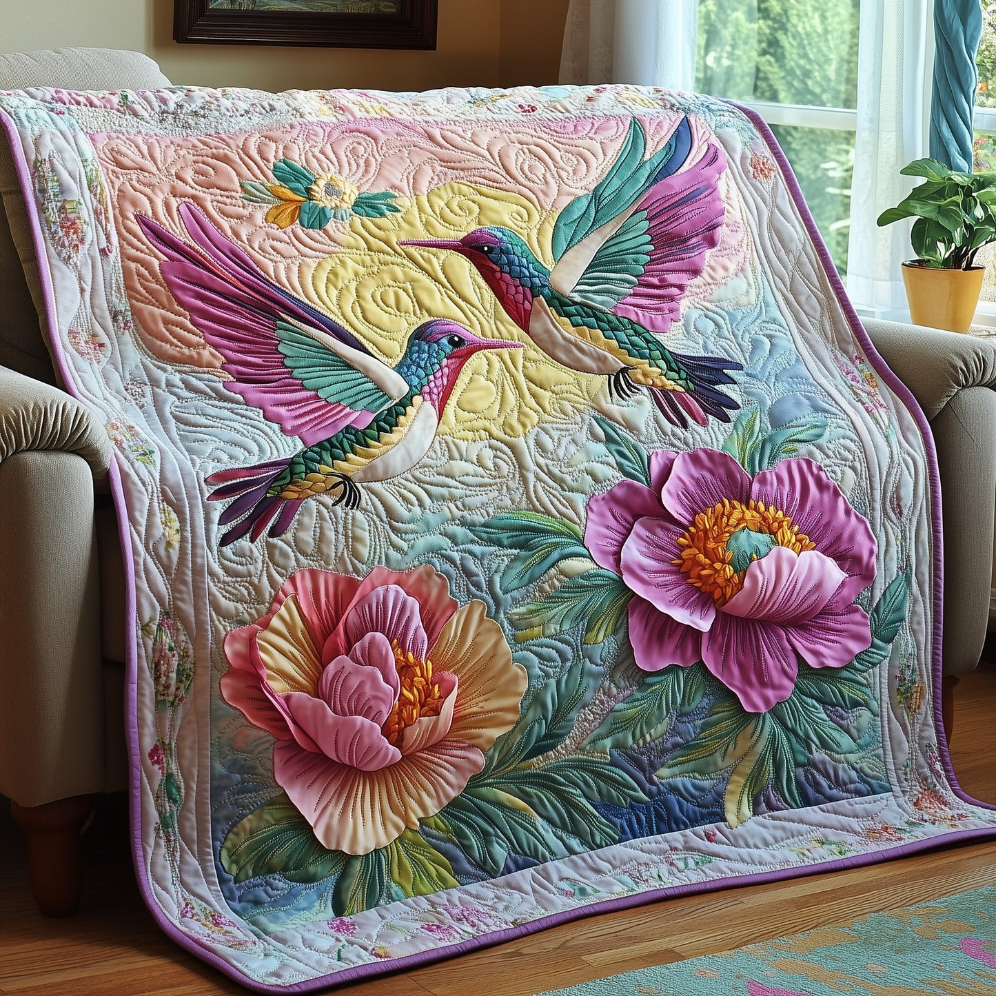 Floral Harmony Quilted Blanket GFTOTP5448