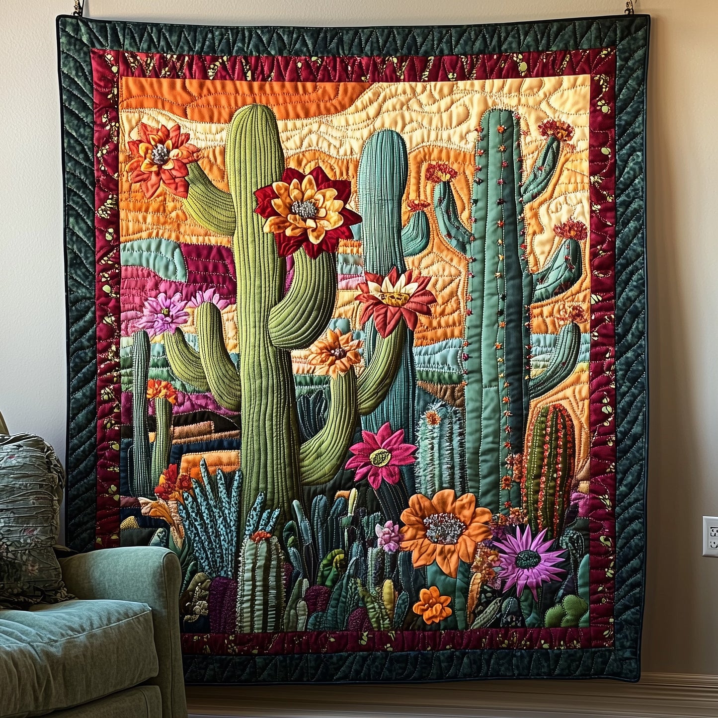 Southwest Cactus Art Quilt Hanging GFTOTP5504