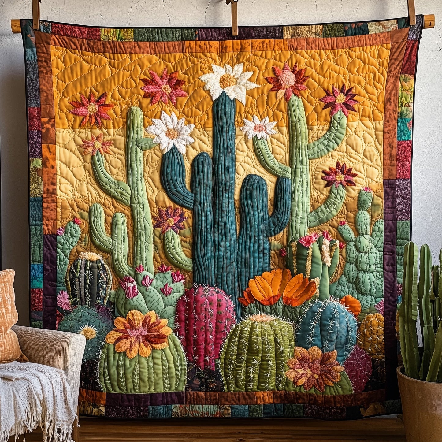 Southwest Cactus Art Quilt Hanging GFTOTP5505