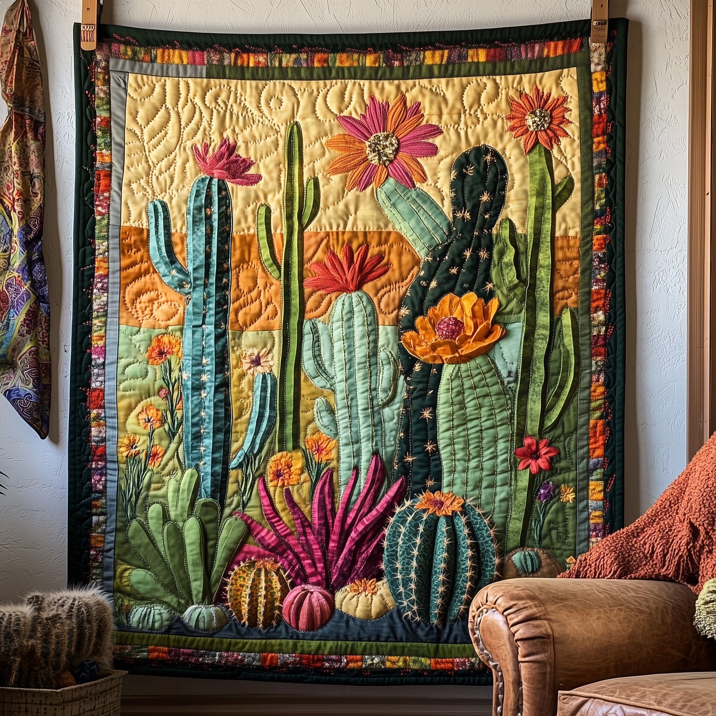 Southwest Cactus Art Quilt Hanging GFTOTP5509