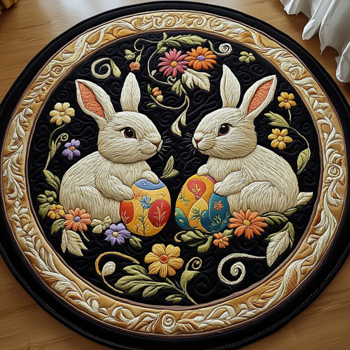 Cherished Bunny Couple Quilted Round Mat GFTOTP5598