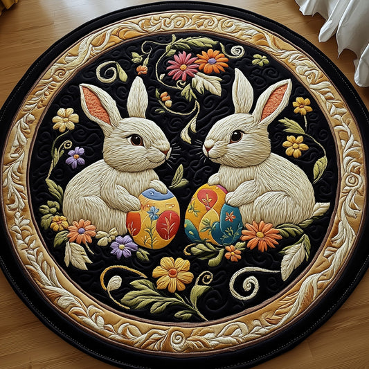 Cherished Bunny Couple Quilted Round Mat GFTOTP5598