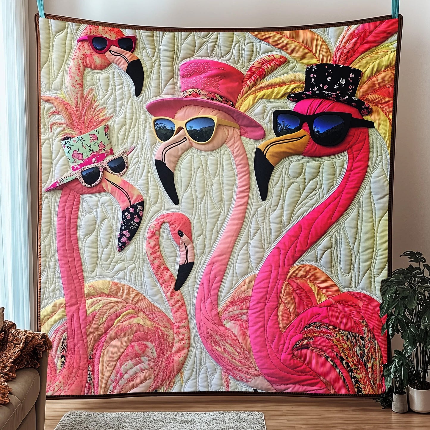 Whimsical Flamingo Quilted Blanket GFTOTP5626