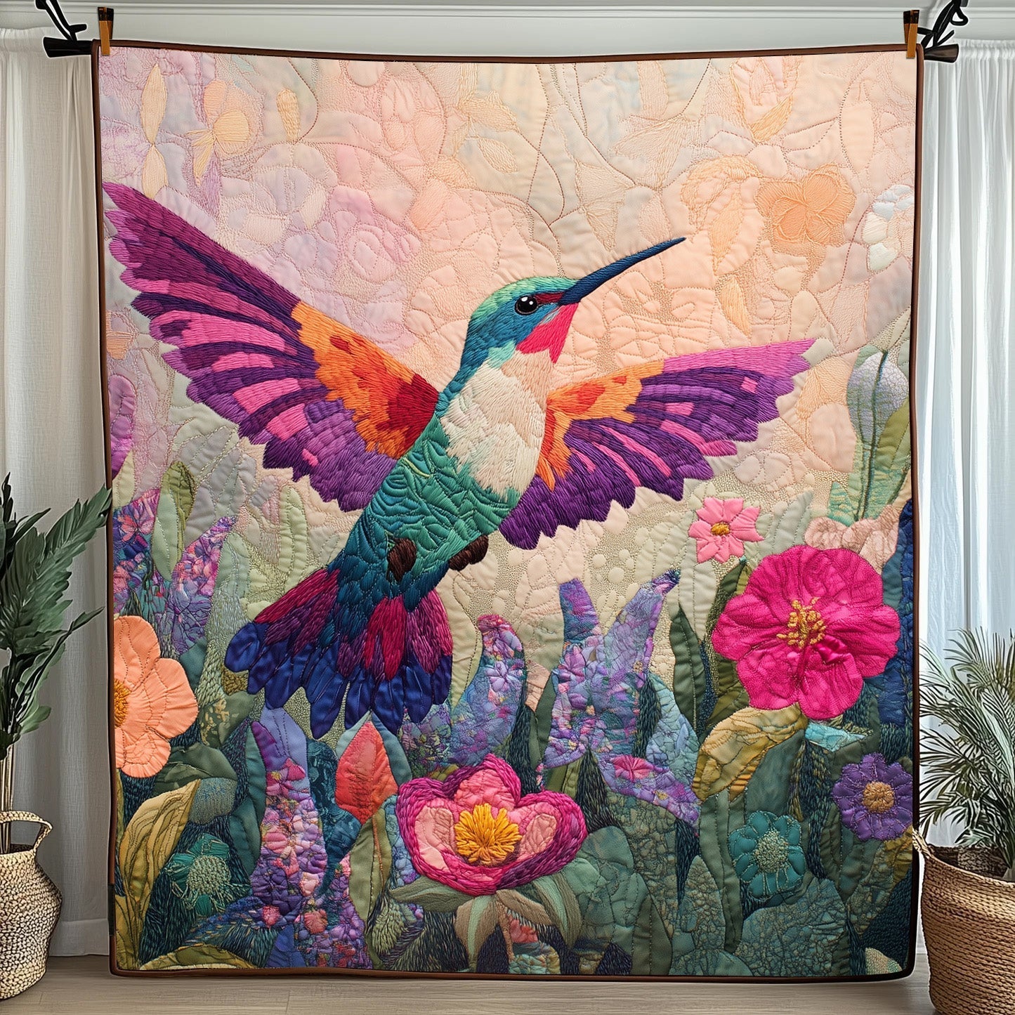 Hummingbird Haven Quilted Blanket GFTOTP5678
