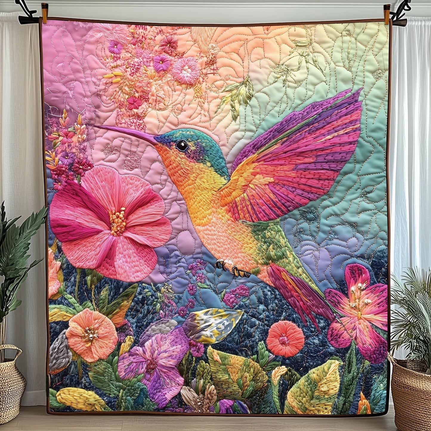 Hummingbird Haven Quilted Blanket GFTOTP5680