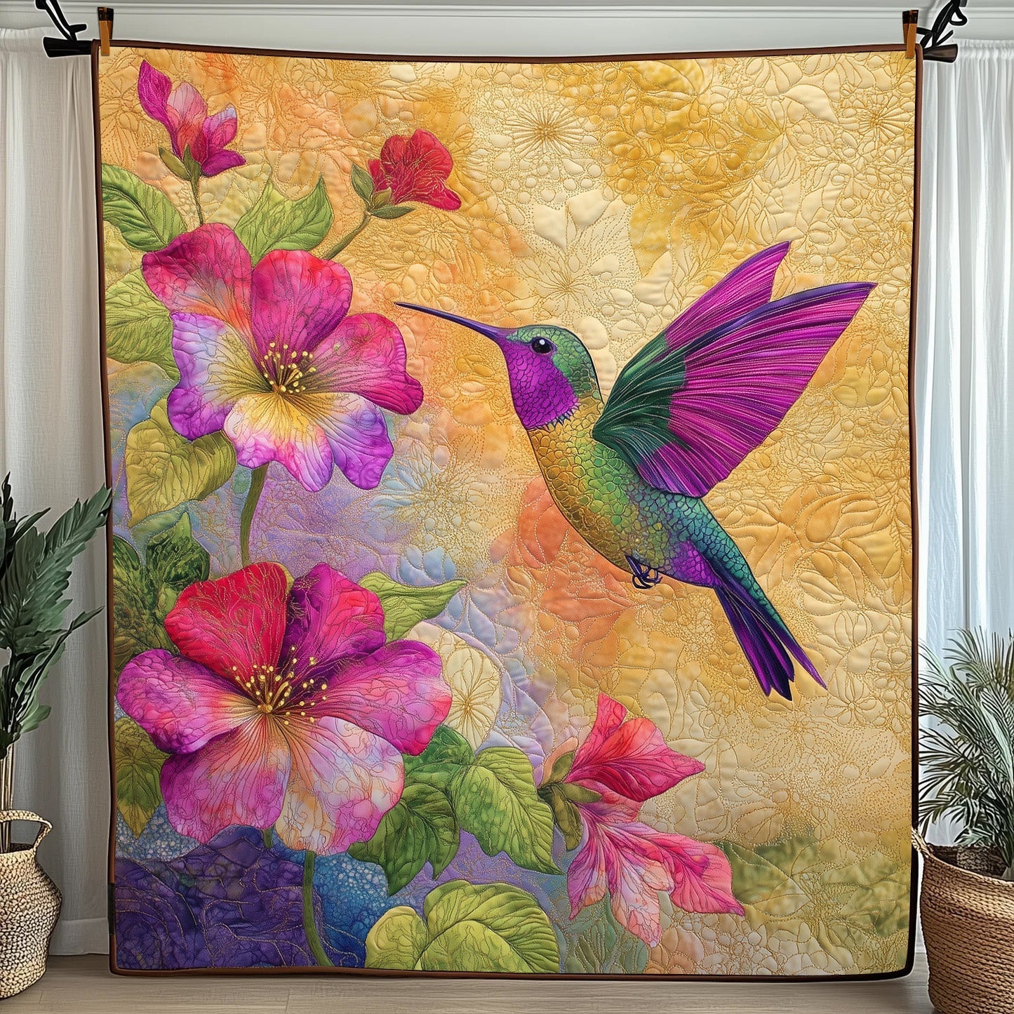 Hummingbird Haven Quilted Blanket GFTOTP5683