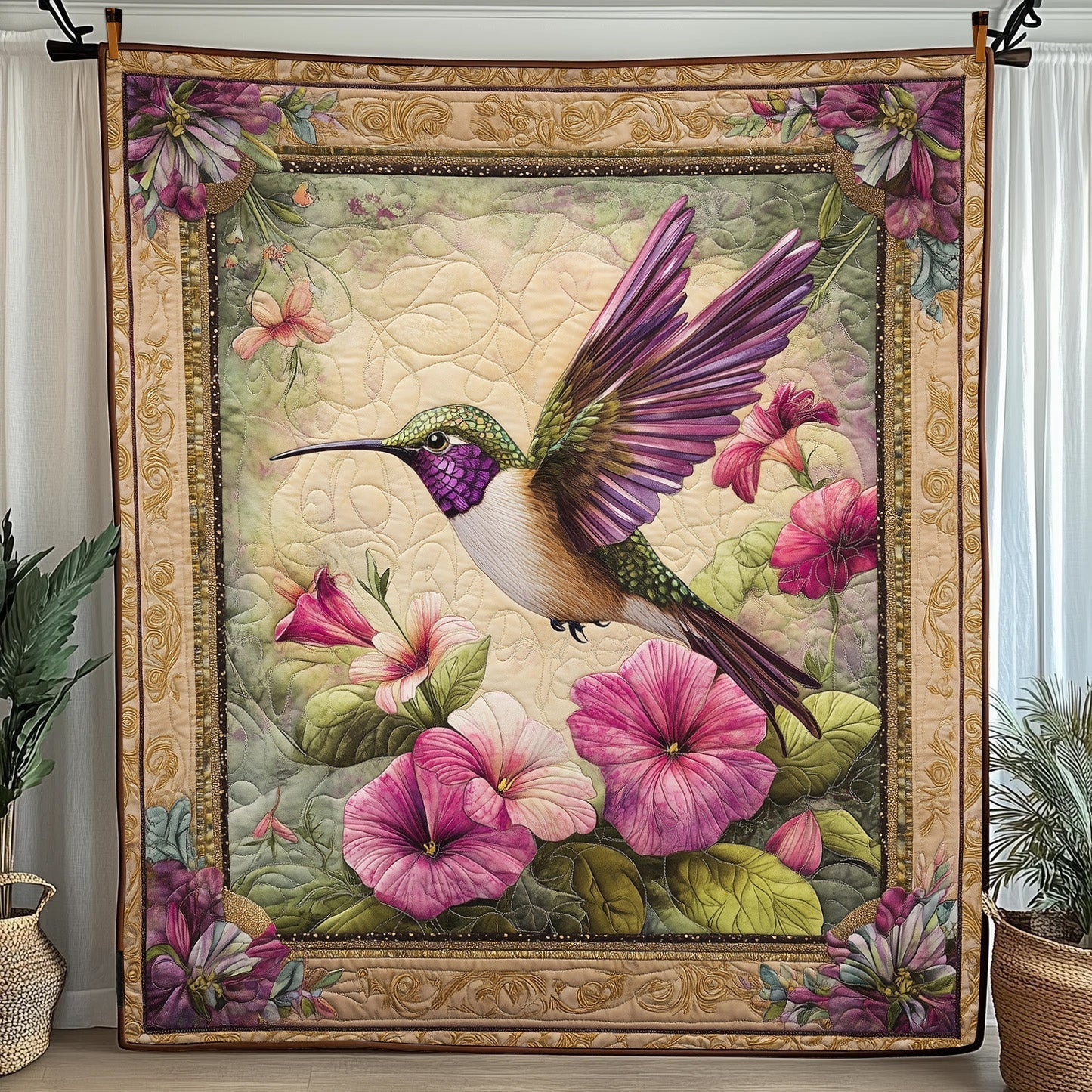 Hummingbird Haven Quilted Blanket GFTOTP5684