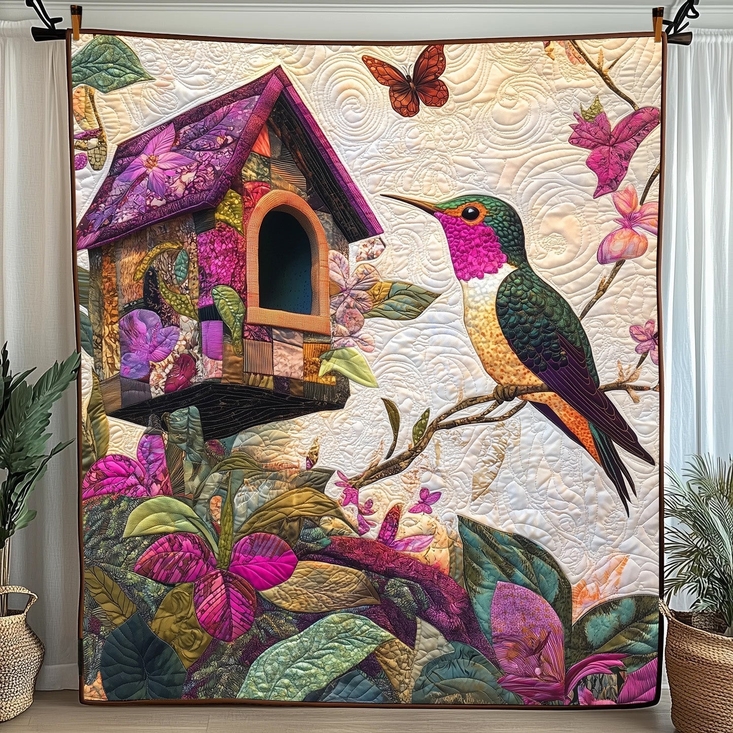 Hummingbird Haven Quilted Blanket GFTOTP5686