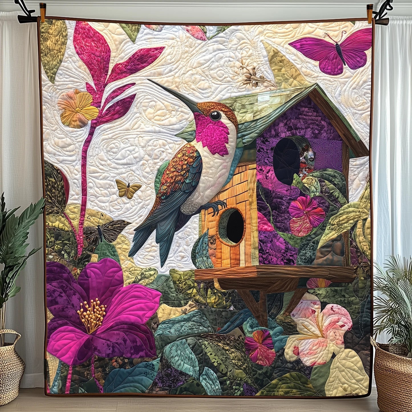 Hummingbird Haven Quilted Blanket GFTOTP5690