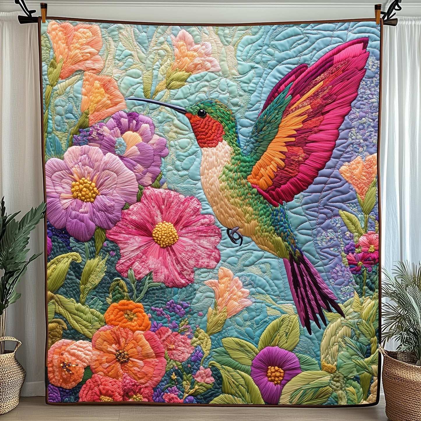 Hummingbird Haven Quilted Blanket GFTOTP5692