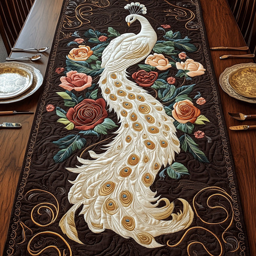 Enchanted Peacock Quilted Table Runner GFTOTP5699