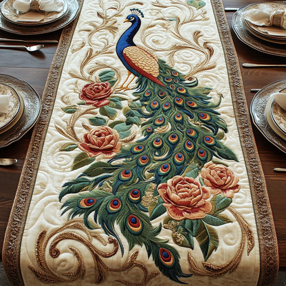 Enchanted Peacock Quilted Table Runner GFTOTP5703