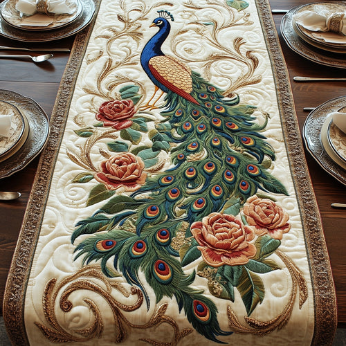 Enchanted Peacock Quilted Table Runner GFTOTP5703