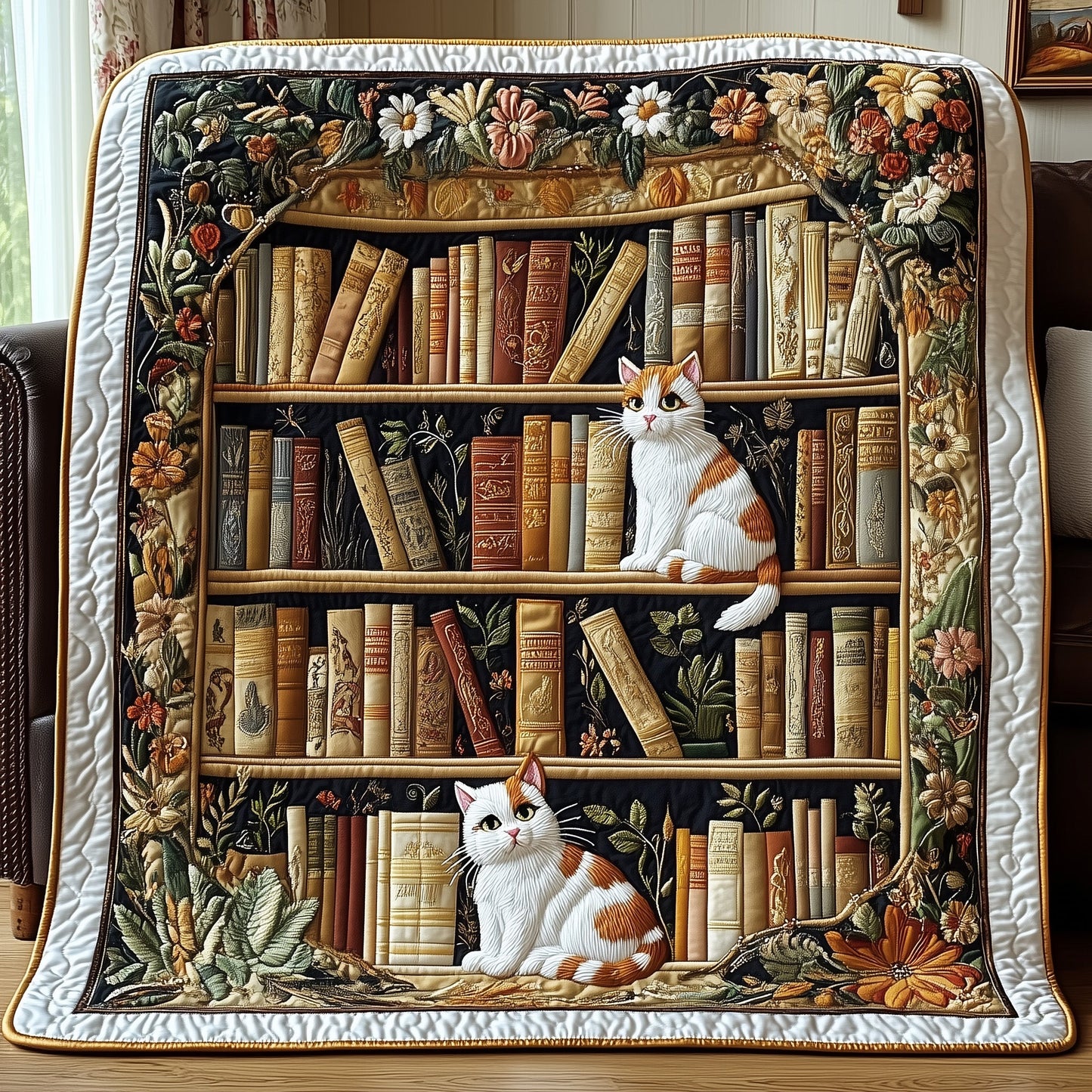 Purrfectly Bookish Quilted Blanket GFTOTP5772