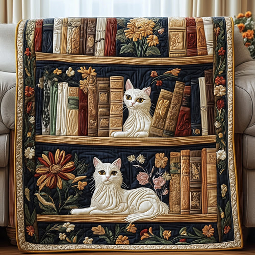 Purrfectly Bookish Quilted Blanket GFTOTP5774