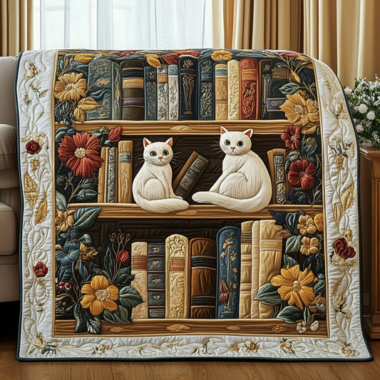 Purrfectly Bookish Quilted Blanket GFTOTP5775